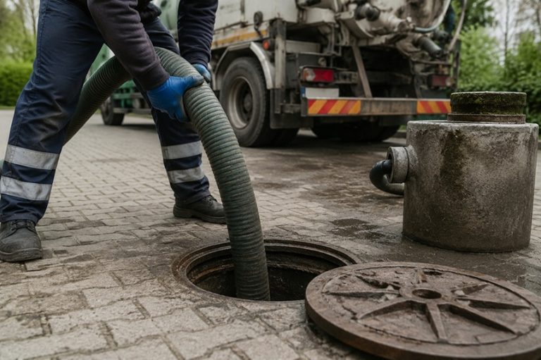 zyszczenie separatora i udrażnianie kanalizacji przy użyciu samochodu WUKO
